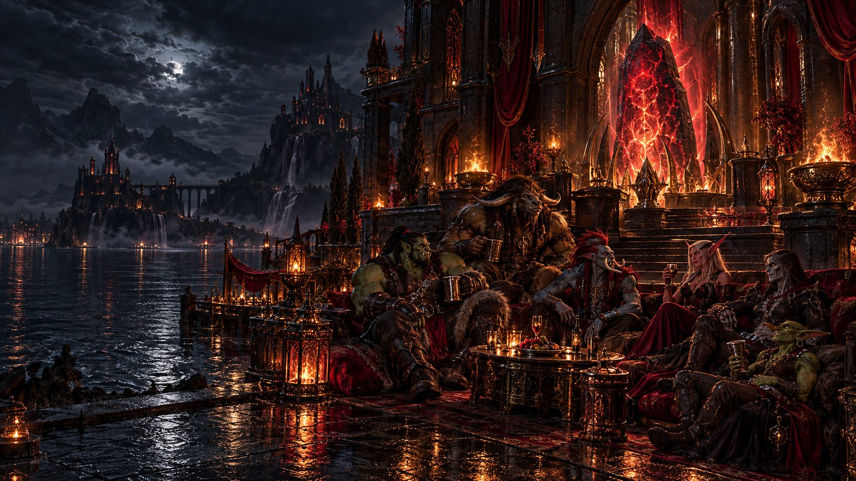 Horde-Gefährten vor dem glühenden Portstein